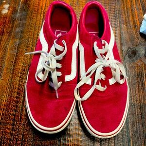 Red old skool vans